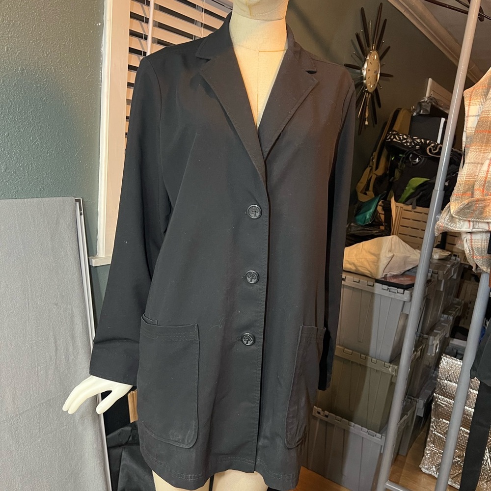 Purple Label by Healing Hands Faith Women's M Scrub Lab Coat Black 5053 Medical - Picture 7 of 8